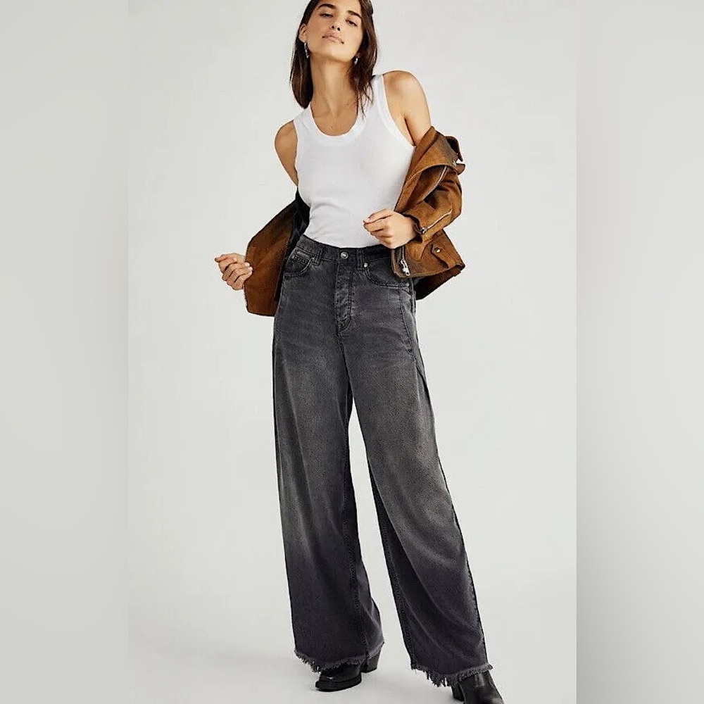 Free People Old West Slouchy Jeans, size 26, color shadow play